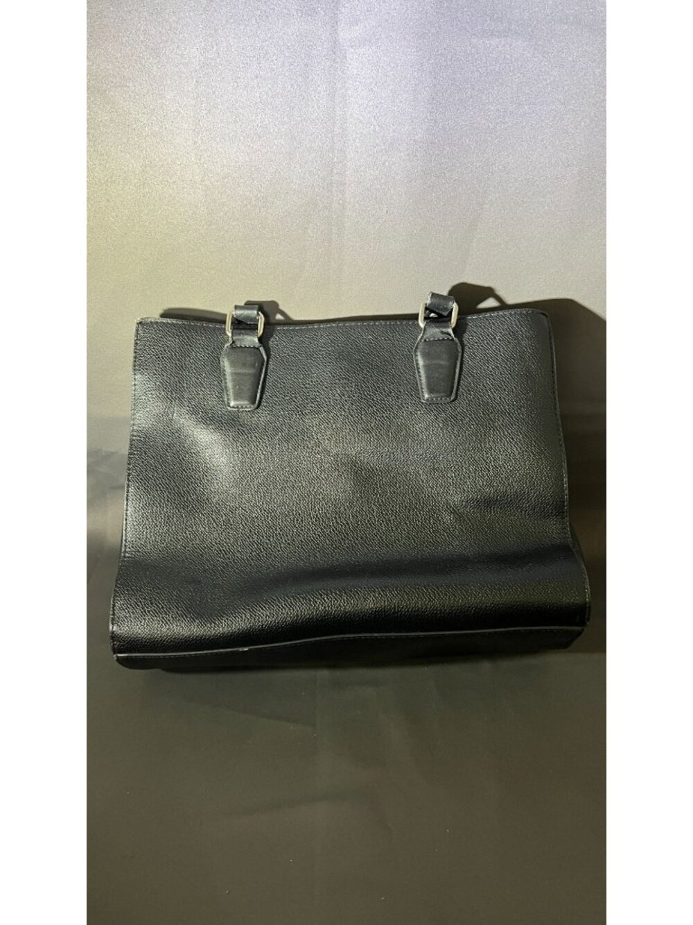 Kim Rogers Black Faux Pebbled Leather Shoulder Bag With Multiple Compartments - Picture 2 of 6